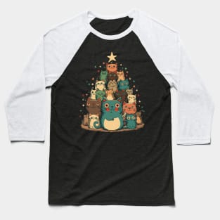 Christmas tree made of happy cats Baseball T-Shirt